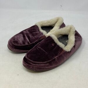 OluKai Ku'una Lanui Purple Velvet Shearling Slippers Womens 9 20458-RGRG
